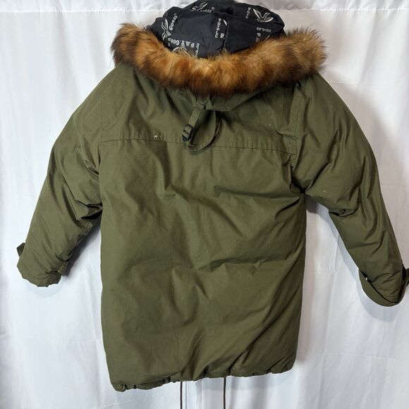 Vintage Triple F.A.T. Goose Puffer Coat Parka Jacket Sz 16/18 XL Fur Lined Hood - Picture 11 of 13